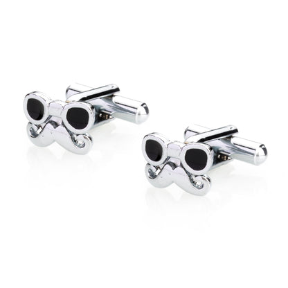 Chrome Plated Sunglass & Moustache Stylish Cufflinks for Men (SJ_7094) - Shining Jewel