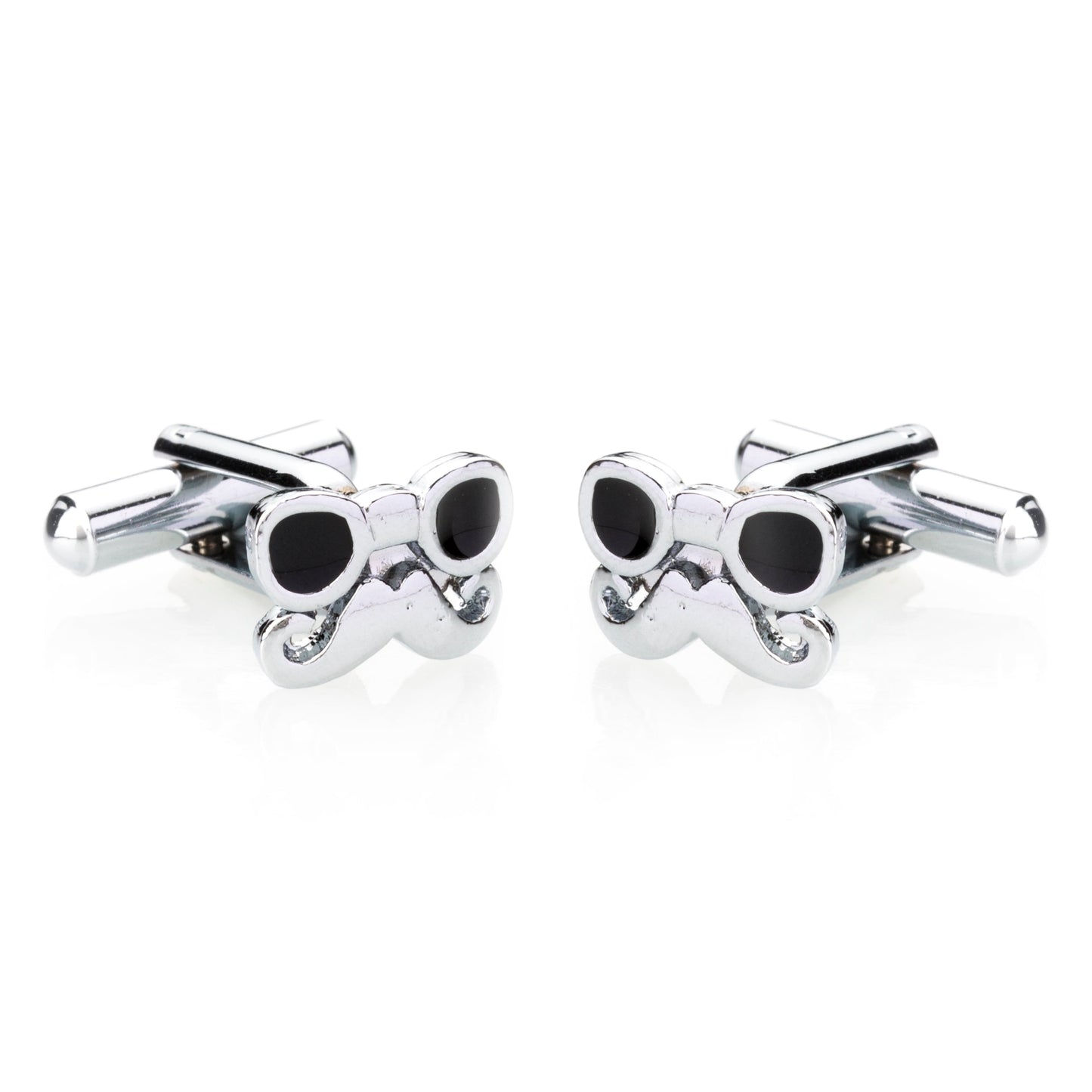 Chrome Plated Sunglass & Moustache Stylish Cufflinks for Men (SJ_7094)