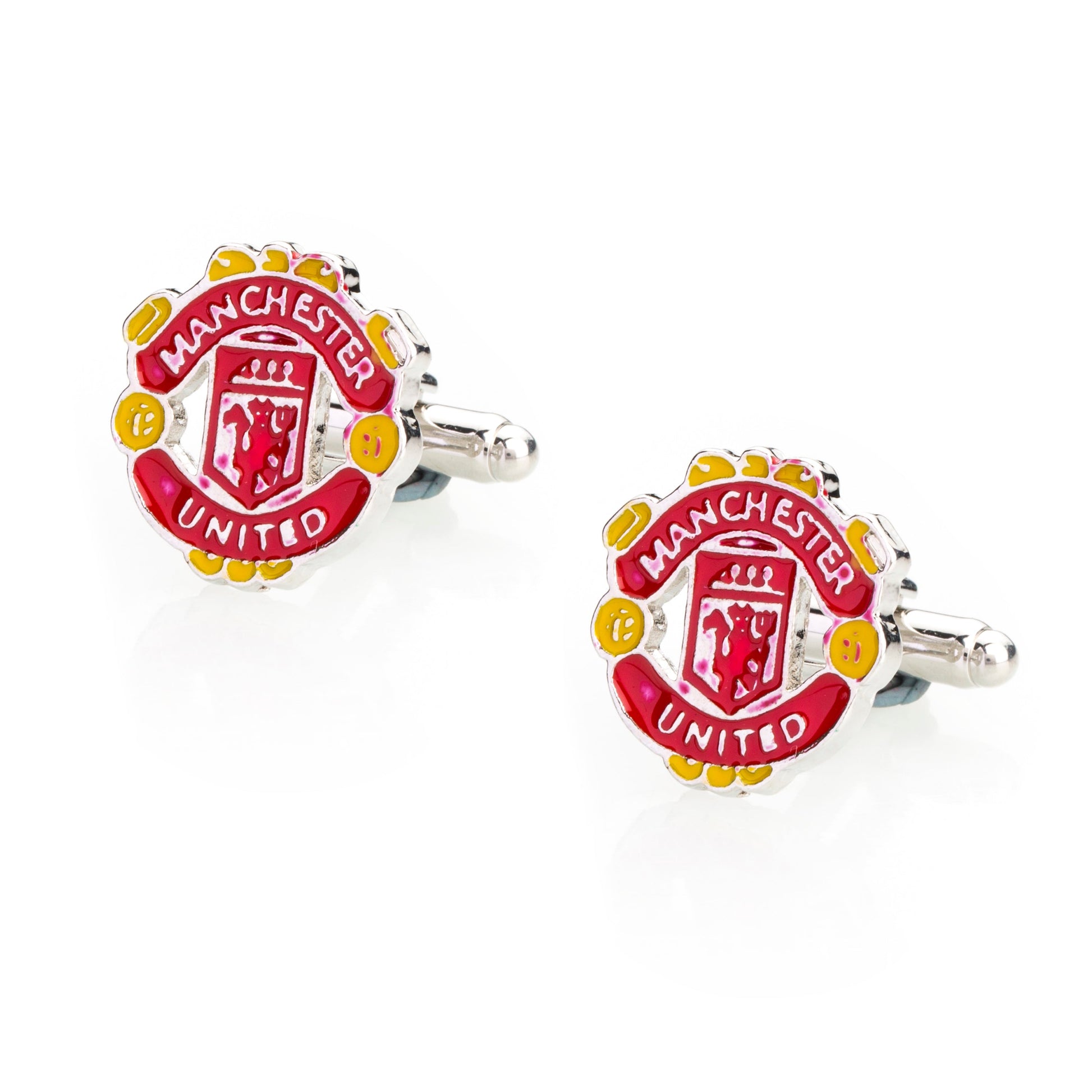 Elegant Fancy and Designer Silver Plated Cufflinks for Men - Manchester United Accessories Design (SJ_7097) - Shining Jewel