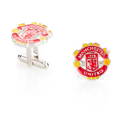 Elegant Fancy and Designer Silver Plated Cufflinks for Men - Manchester United Accessories Design (SJ_7097) - Shining Jewel