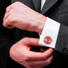 Elegant Fancy and Designer Silver Plated Cufflinks for Men - Manchester United Accessories Design (SJ_7097) - Shining Jewel