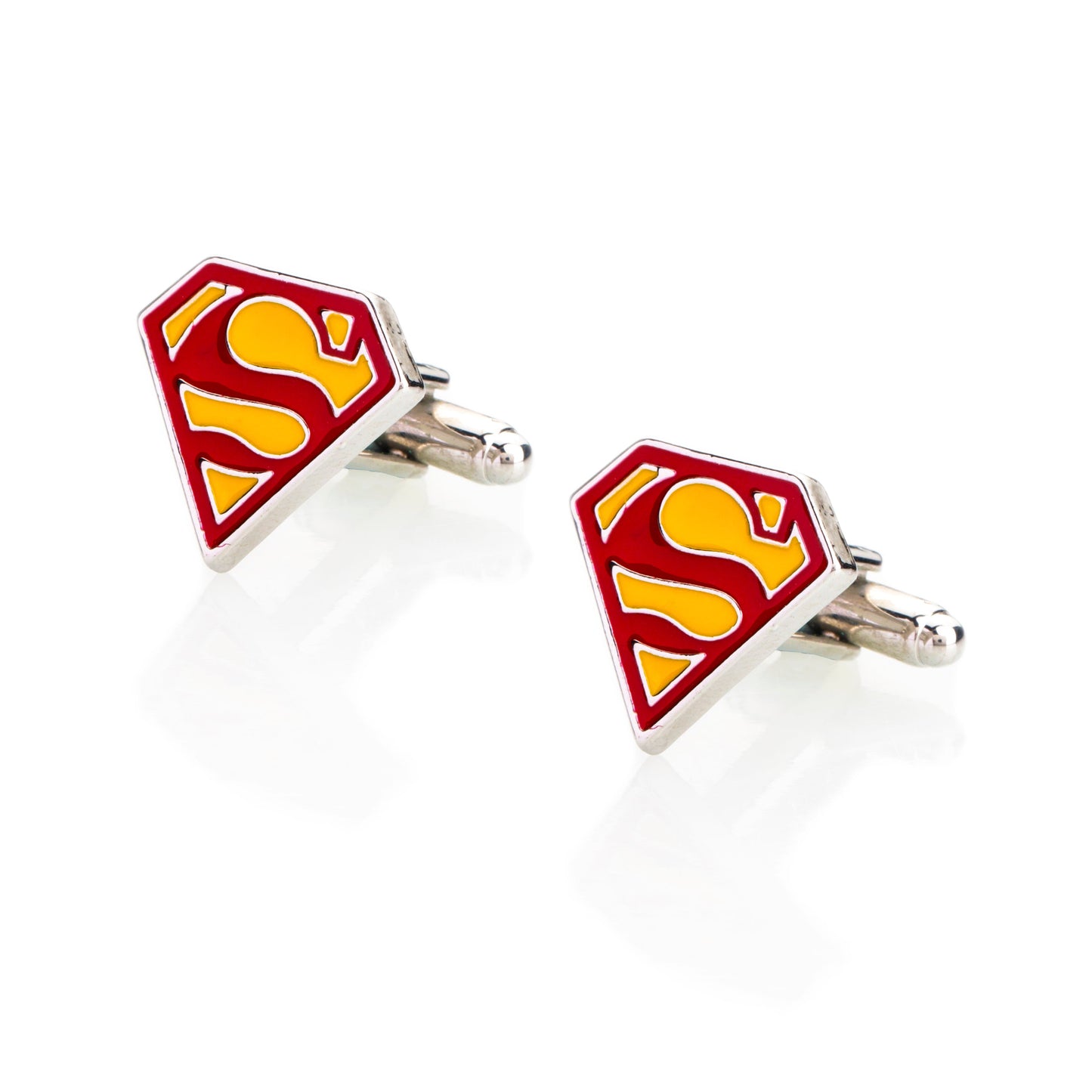 Elegant Fancy and Designer Silver Plated Superman Cufflinks for Men - Superhero Superman Design (SJ_7107) - Shining Jewel