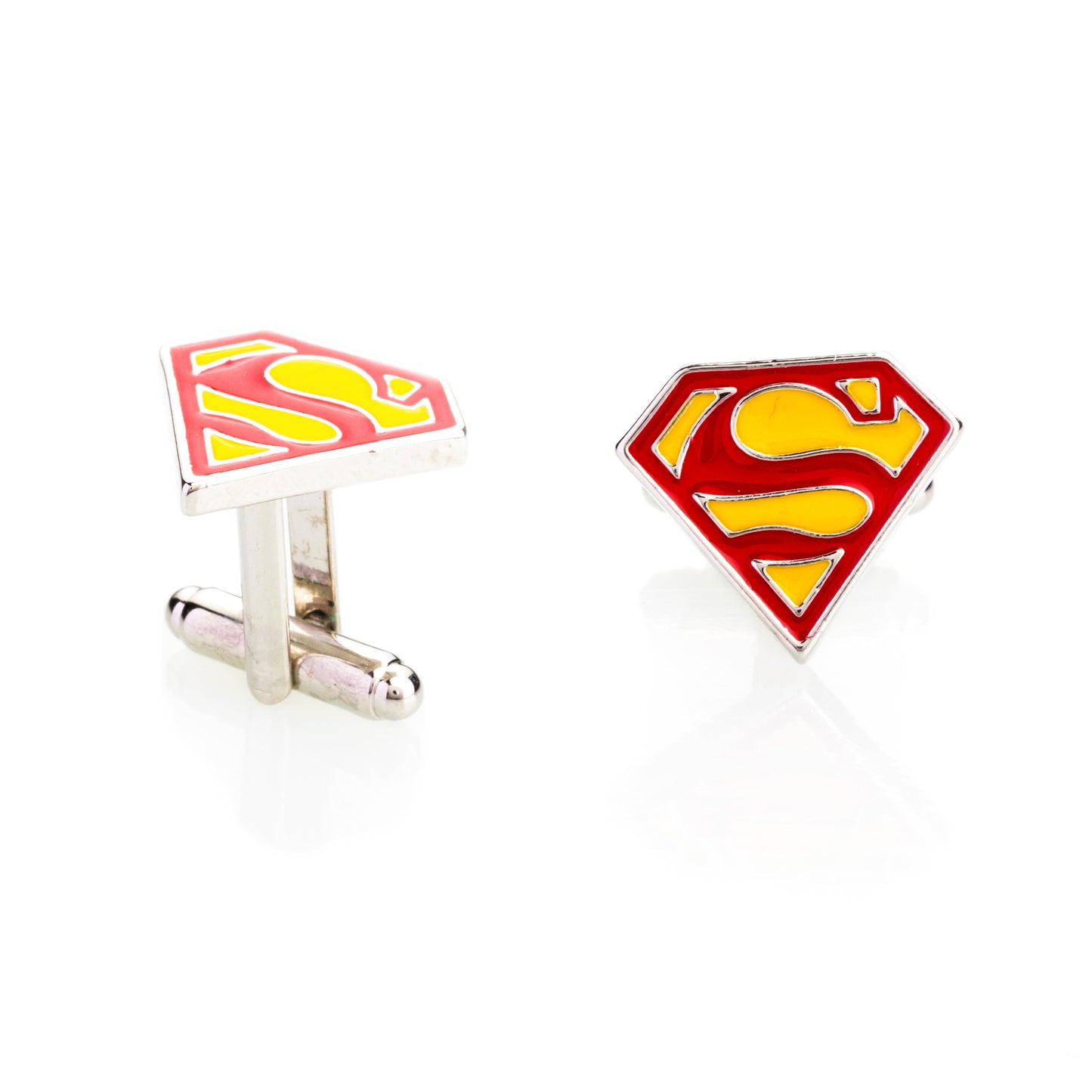 Elegant Fancy and Designer Silver Plated Superman Cufflinks for Men - Superhero Superman Design (SJ_7107) - Shining Jewel