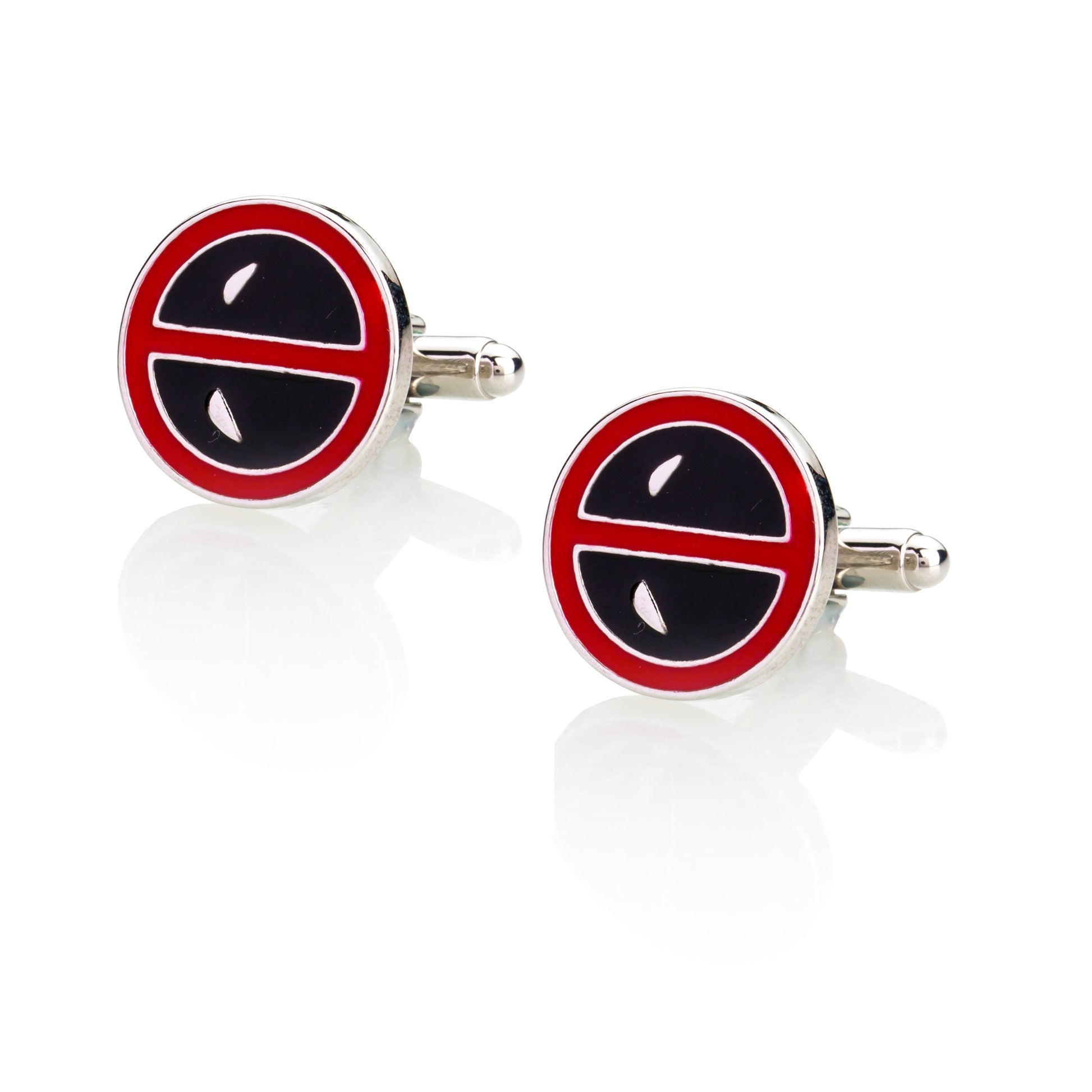 Elegant Fancy and Designer Silver Plated Deadpool Cufflinks for Men - Superhero Deadpool Design (SJ_7111) - Shining Jewel