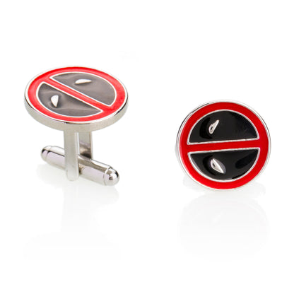 Elegant Fancy and Designer Silver Plated Deadpool Cufflinks for Men - Superhero Deadpool Design (SJ_7111) - Shining Jewel