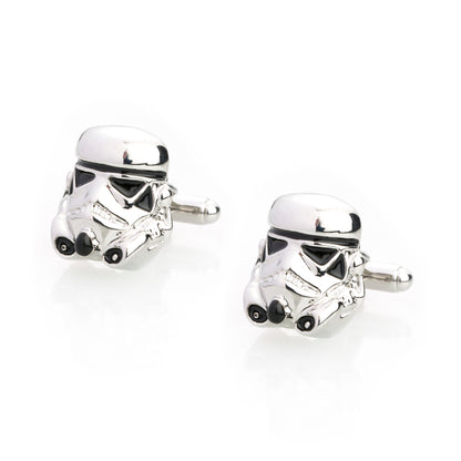 Elegant Fancy and Designer Silver Plated Cufflinks for Men - Star Wars Stormtrooper Design (SJ_7112) - Shining Jewel