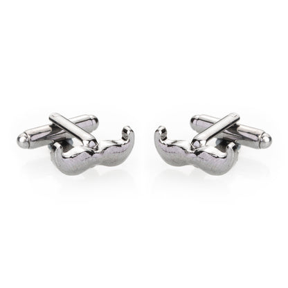 Elegant Fancy and Designer Gunmetal Plated Cufflinks for Men - Moustache Design (SJ_7113) - Shining Jewel