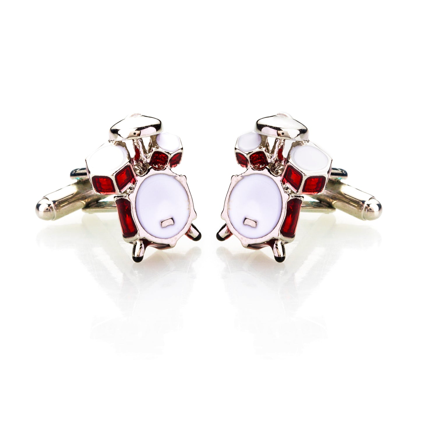 Elegant Fancy and Designer Silver Plated Cufflinks for Men - Drum Kit Design (SJ_7114) - Shining Jewel