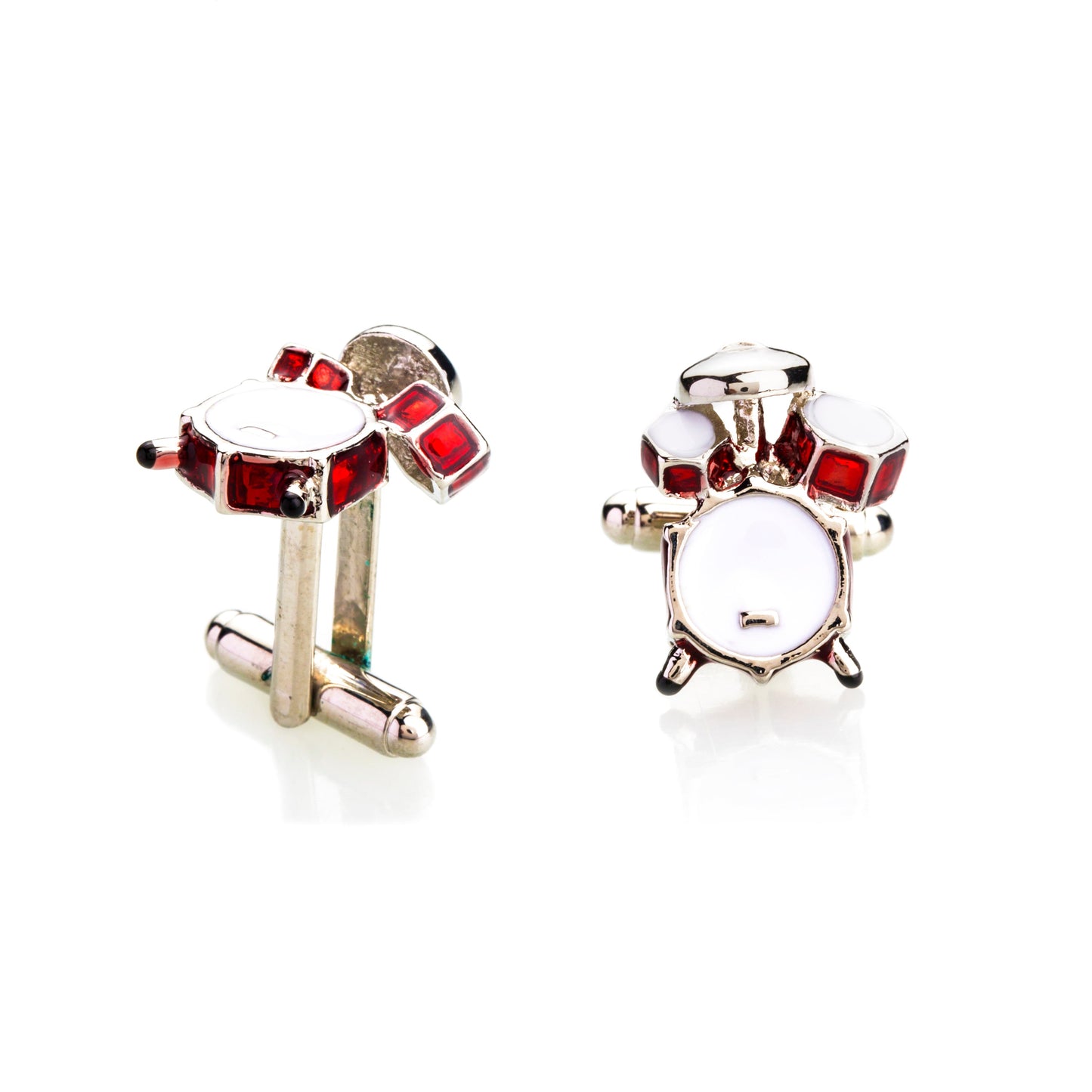 Elegant Fancy and Designer Silver Plated Cufflinks for Men - Drum Kit Design (SJ_7114) - Shining Jewel