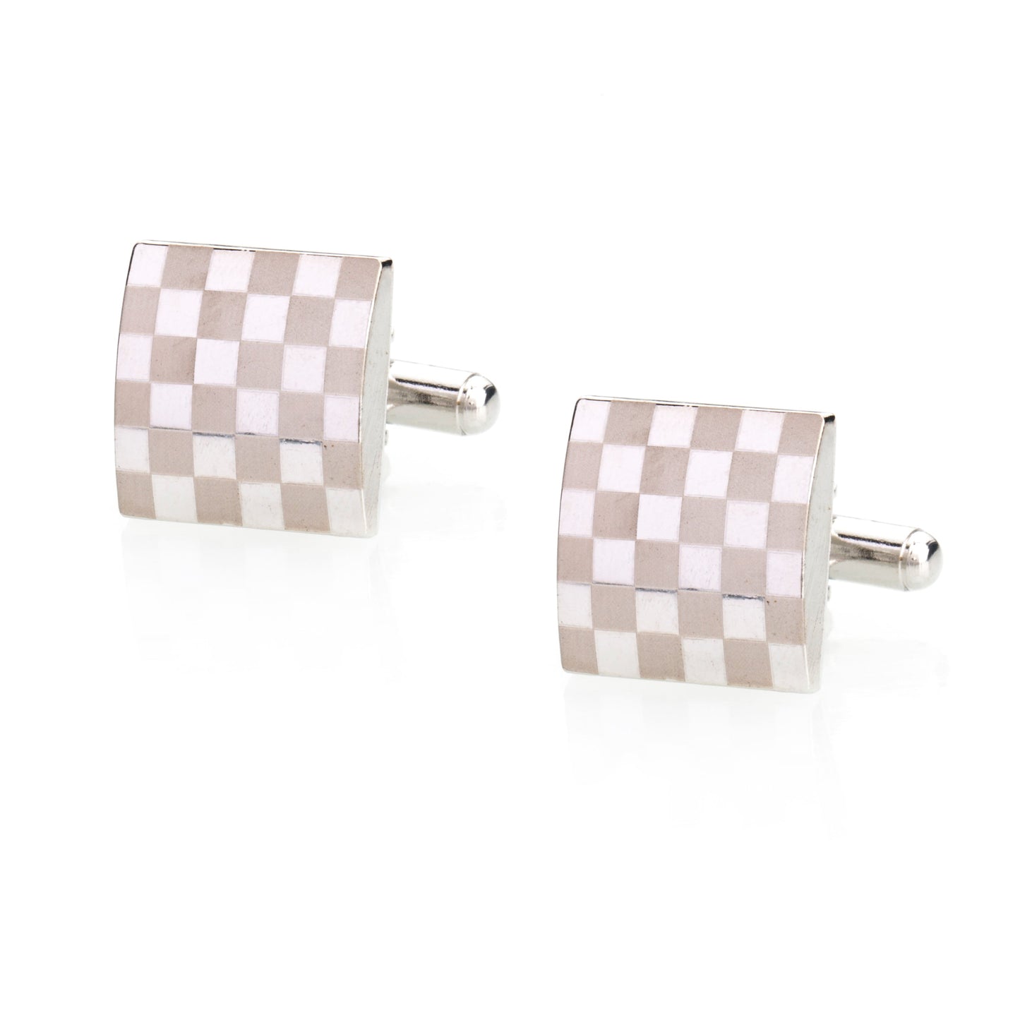 Elegant Fancy and Designer Silver Plated Cufflinks for Men - Elegant Checkered Design (SJ_7118) - Shining Jewel