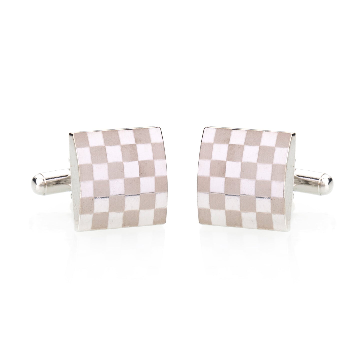 Elegant Fancy and Designer Silver Plated Cufflinks for Men - Elegant Checkered Design (SJ_7118) - Shining Jewel