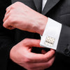 Elegant Fancy and Designer Silver Plated Cufflinks for Men - Elegant Checkered Design (SJ_7118) - Shining Jewel