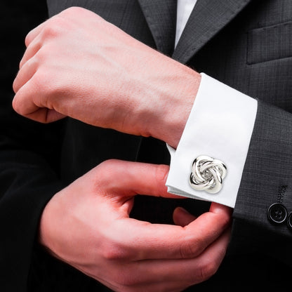 Elegant Fancy and Designer Silver Plated Cufflinks for Men - Classic Knot Design (SJ_7121) - Shining Jewel