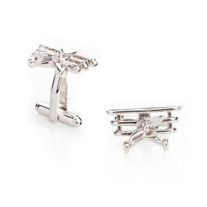 Elegant Fancy and Designer Silver Plated Cufflinks for Men - Vintage Plane Design (SJ_7123) - Shining Jewel