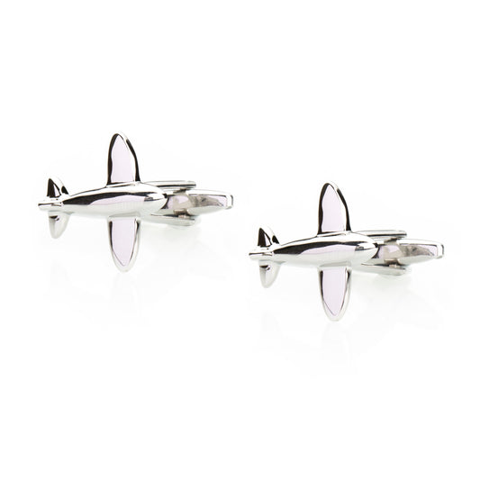 Elegant Fancy and Designer Silver Plated Cufflinks for Men - Aeroplane Design (SJ_7124) - Shining Jewel