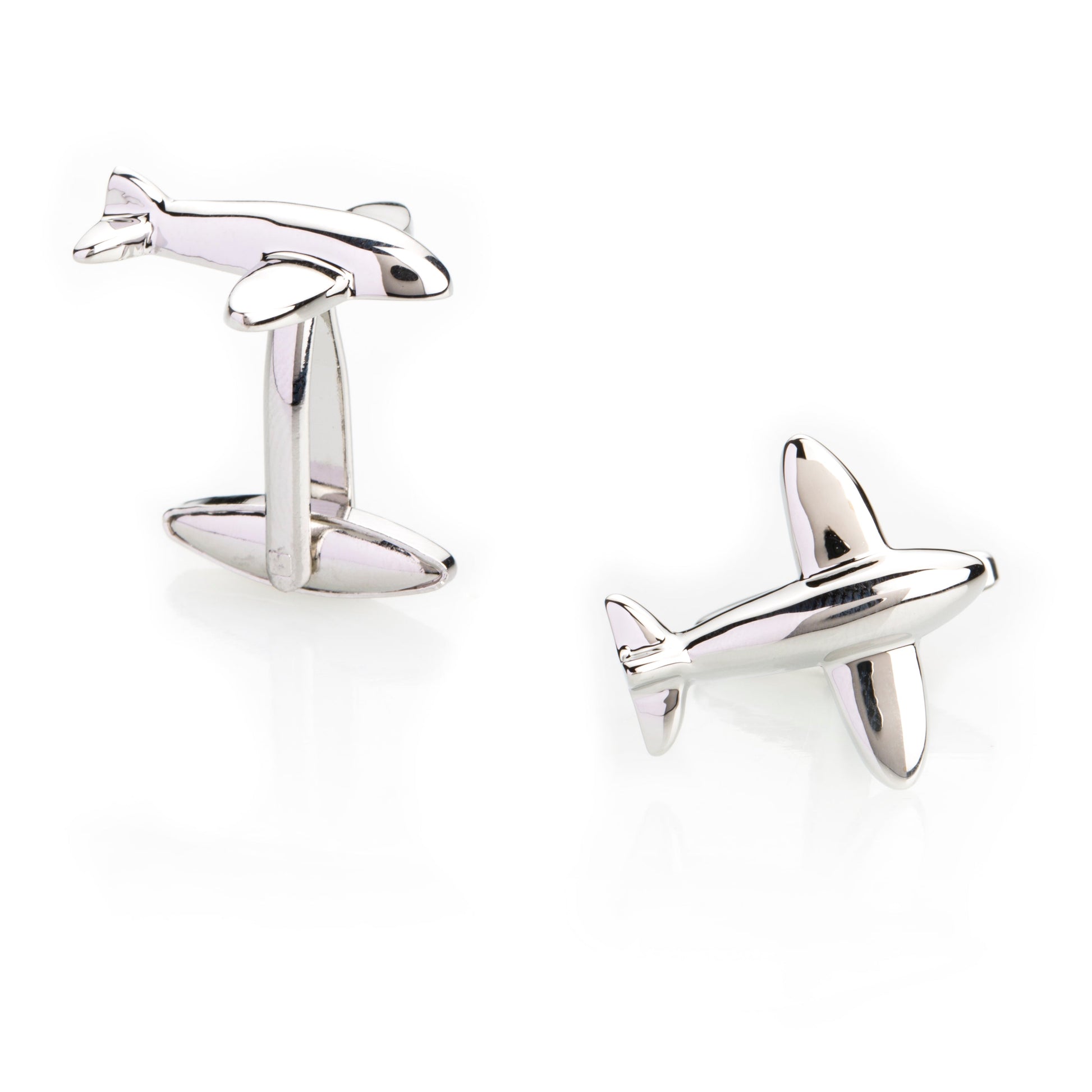 Elegant Fancy and Designer Silver Plated Cufflinks for Men - Aeroplane Design (SJ_7124) - Shining Jewel