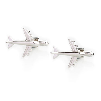 Elegant Fancy and Designer Silver Plated Cufflinks for Men - Aeroplane Design (SJ_7125) - Shining Jewel