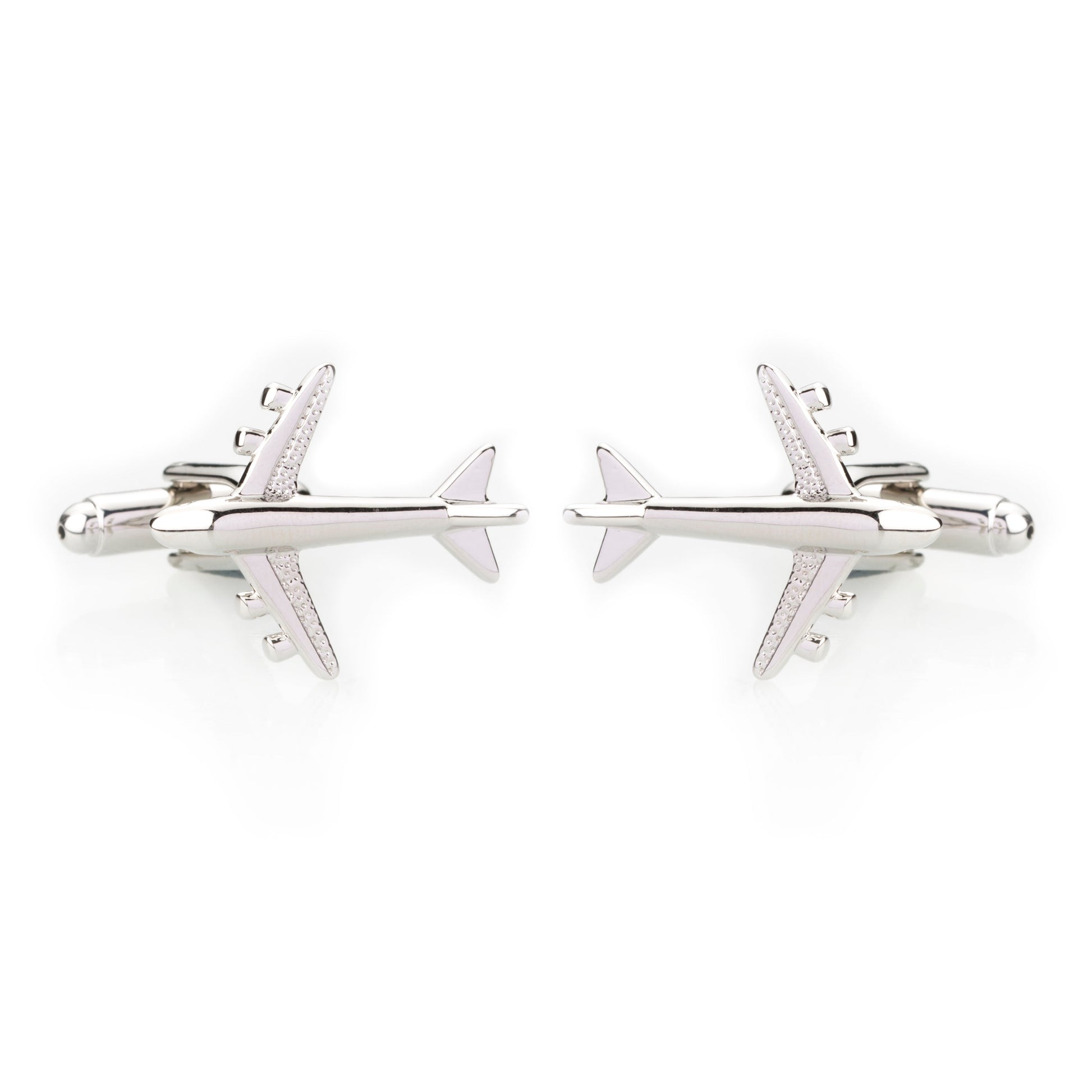 Elegant Fancy and Designer Silver Plated Cufflinks for Men - Aeroplane Design (SJ_7125) - Shining Jewel