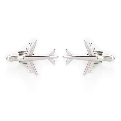 Elegant Fancy and Designer Silver Plated Cufflinks for Men - Aeroplane Design (SJ_7125) - Shining Jewel