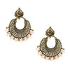 Traditional Gold Chand bali Earring With Champagne Pearls (SJ_713)