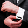 Designer Stylish 3 pcs Accessories Moustache Silver Plated Cufflinks + Tiepin Set for Men (SJ_7140)