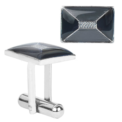 Designer Stylish 3 pcs Accessories Formal Elegant Silver Rhodium Plated Cufflinks + Tiepin Set for Men (SJ_7141)