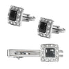 Designer Stylish 3 pcs Accessories Formal Elegant Silver Plated Cufflinks + Tiepin Set for Men (SJ_7143) - Shining Jewel