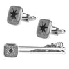 Designer Stylish 3 pcs Accessories Formal Elegant Silver Rhodium Plated Cufflinks + Tiepin Set for Men (SJ_7144) - Shining Jewel