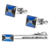 Designer Stylish 3 pcs Accessories Formal Elegant Silver Rhodium Plated Cufflinks + Tiepin Set for Men (SJ_7145) - Shining Jewel