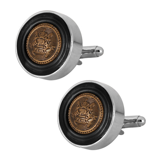Designer Stylish Vintage and Royal Royal Army Symbol Inspired Silver Rodium Plated Cufflinks for Men (SJ_7148) - Shining Jewel