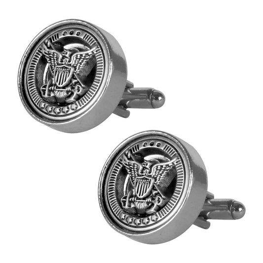 Designer Stylish Vintage and Royal Royal Army Symbol Inspired Silver Rodium Plated Cufflinks for Men (SJ_7149) - Shining Jewel