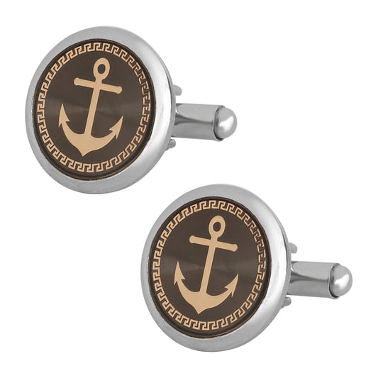 Designer Stylish Vintage and Royal Anchor Silver Rodium Plated Cufflinks for Men (SJ_7150) - Shining Jewel