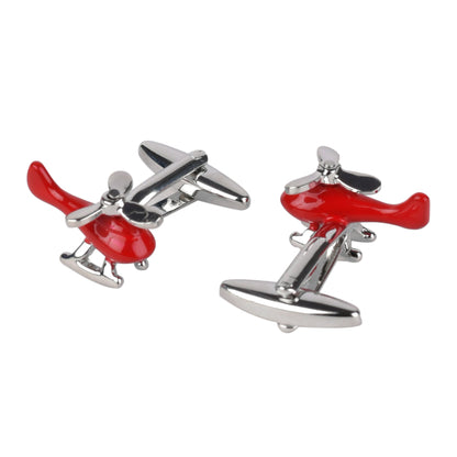 Designer Stylish Helicopter Design Silver Rodium Plated Cufflinks for Men (SJ_7152)