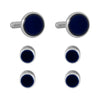 925 Silver Designer Tuxedo Cufflinks + Buttons Set For Men (SJ_7156) - Shining Jewel