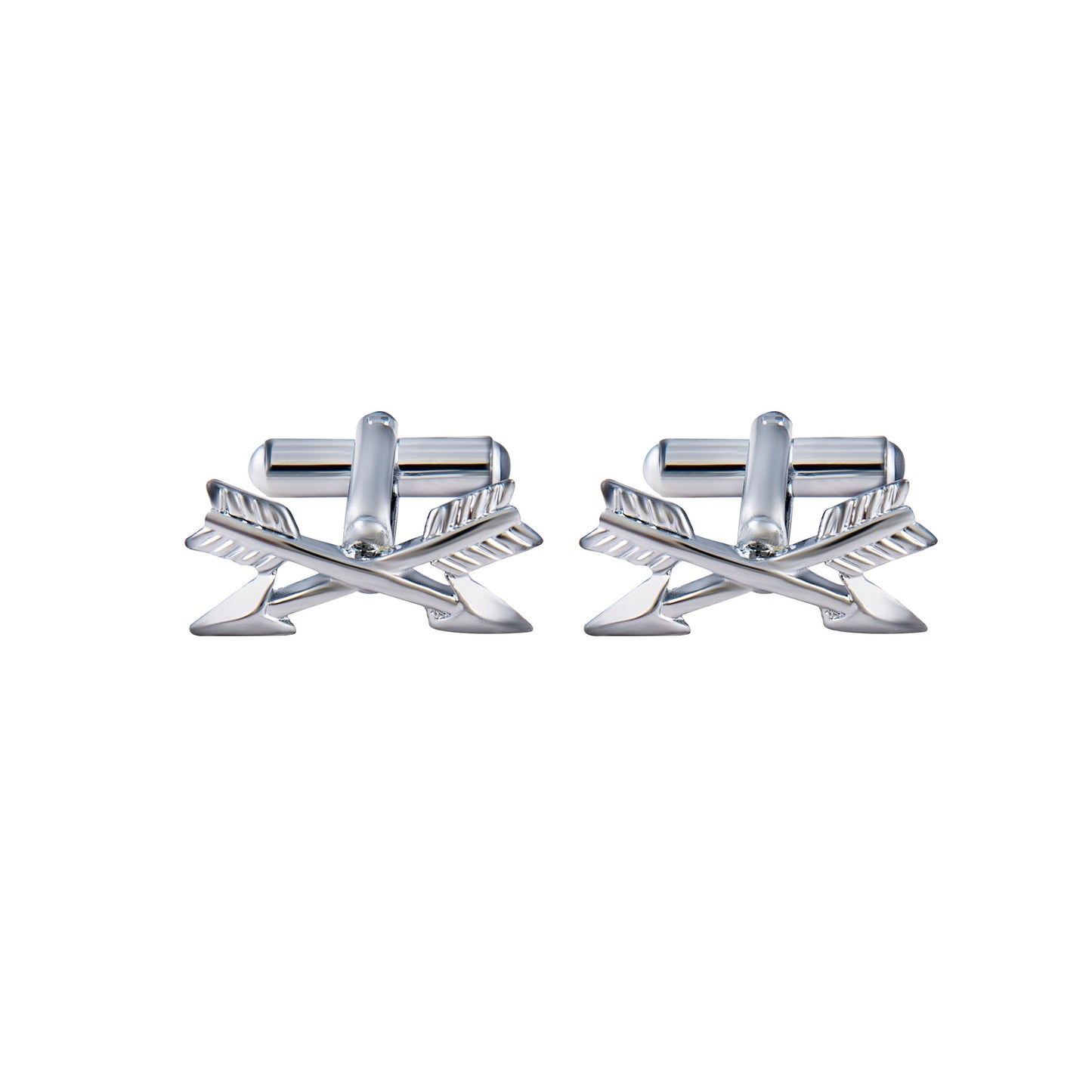 Designer Stylish Arrow Silver Rodium Plated Cufflinks for Men (SJ_7158)