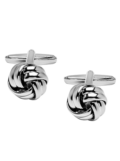 Shining Jewel Elegant Fancy and Designer Silver Plated Cufflinks for Men - Classic Knot Design (SJ_7160)