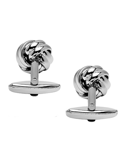 Shining Jewel Elegant Fancy and Designer Silver Plated Cufflinks for Men - Classic Knot Design (SJ_7160)