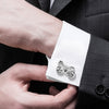 Elegant Fancy and Designer Silver Plated Cufflinks for Men - Bicycle Design (SJ_7163)