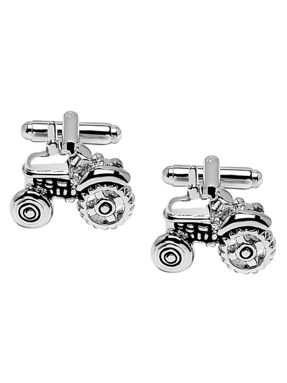 Elegant Fancy and Designer Silver Plated Cufflinks for Men -Tractor Design (SJ_7164)