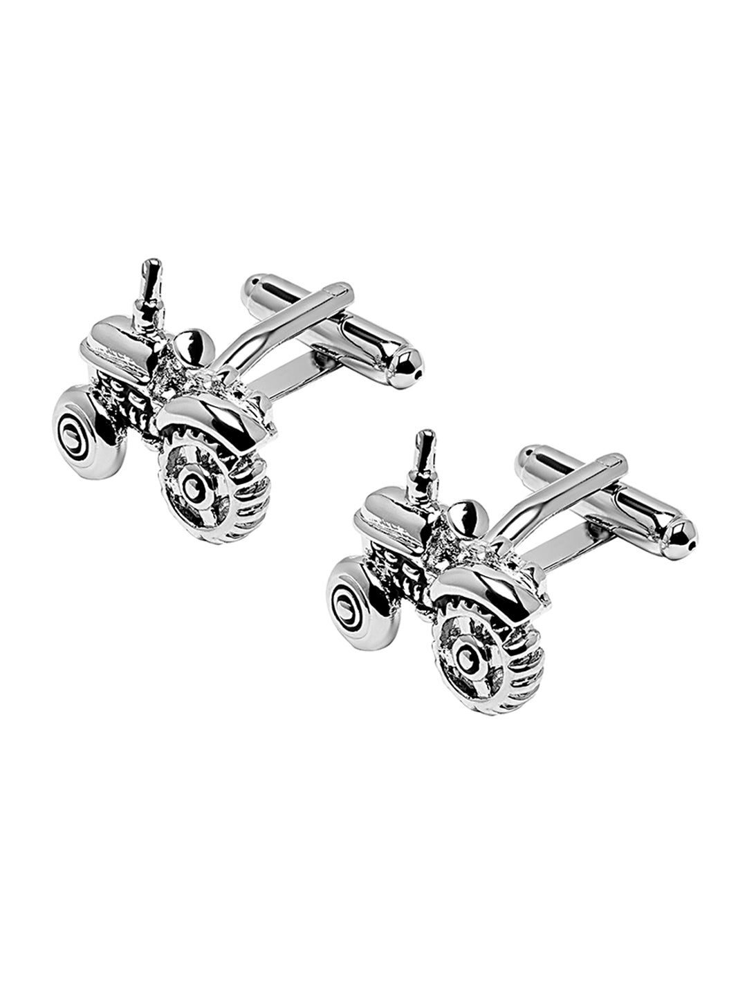 Elegant Fancy and Designer Silver Plated Cufflinks for Men -Tractor Design (SJ_7164)