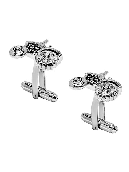 Elegant Fancy and Designer Silver Plated Cufflinks for Men -Tractor Design (SJ_7164)