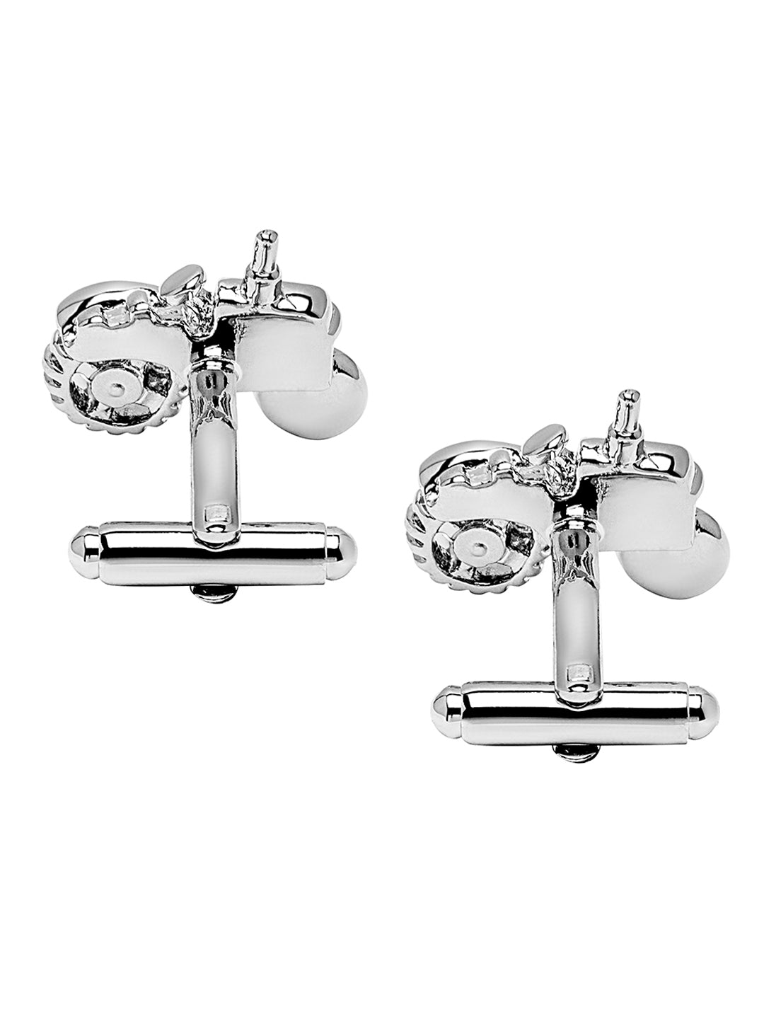 Elegant Fancy and Designer Silver Plated Cufflinks for Men -Tractor Design (SJ_7164)