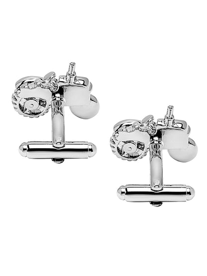 Elegant Fancy and Designer Silver Plated Cufflinks for Men -Tractor Design (SJ_7164)