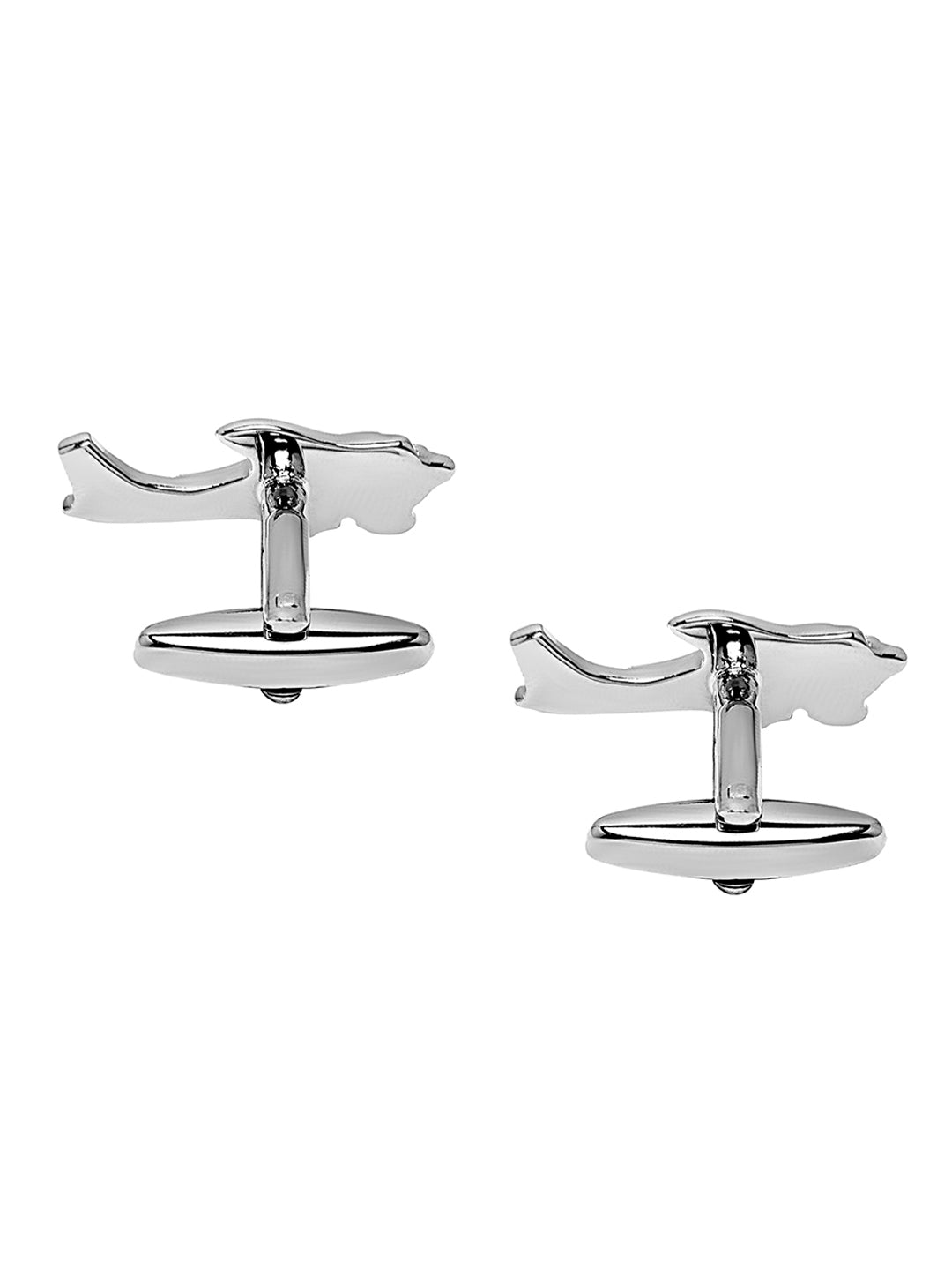 Elegant Fancy and Designer Silver Plated Cufflinks for Men - Helicopter Design (SJ_7165)