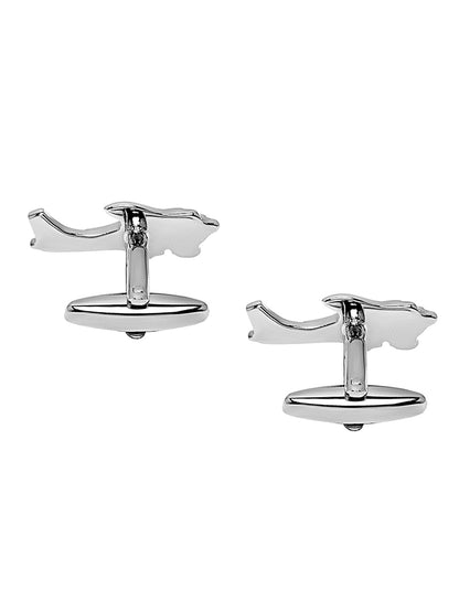 Elegant Fancy and Designer Silver Plated Cufflinks for Men - Helicopter Design (SJ_7165)