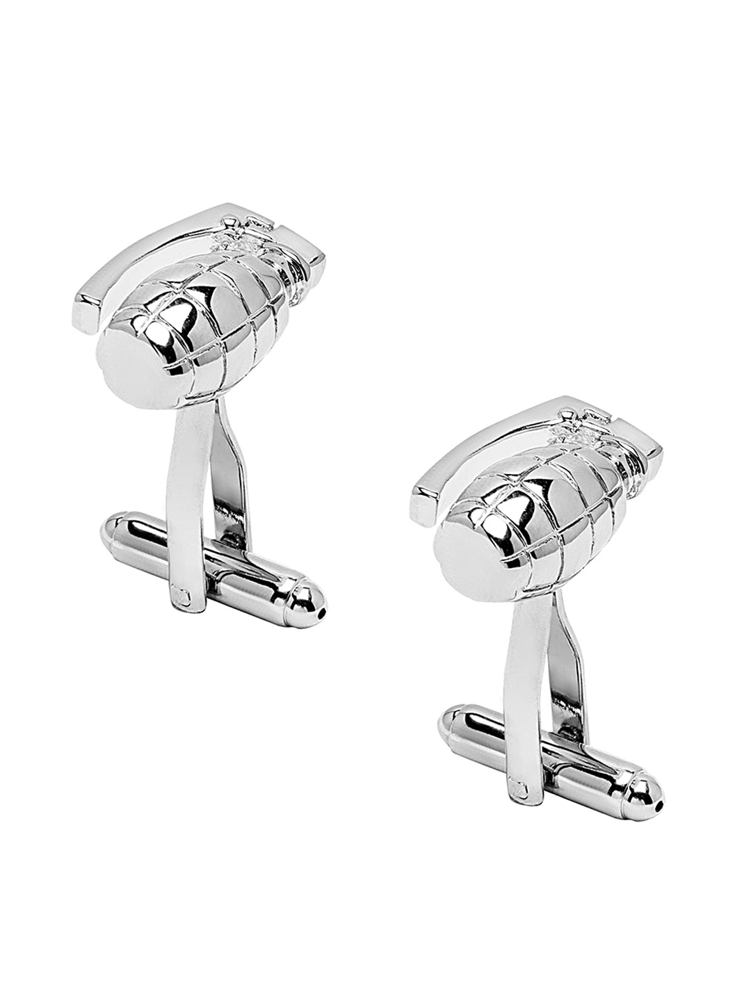 Elegant Fancy and Designer Silver Plated Hand Grenade  Design Cufflinks For Men (SJ_7167)