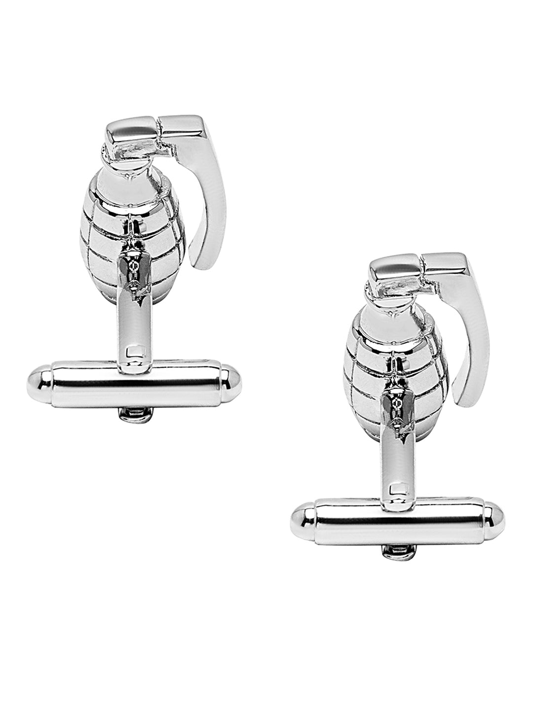 Elegant Fancy and Designer Silver Plated Hand Grenade  Design Cufflinks For Men (SJ_7167)