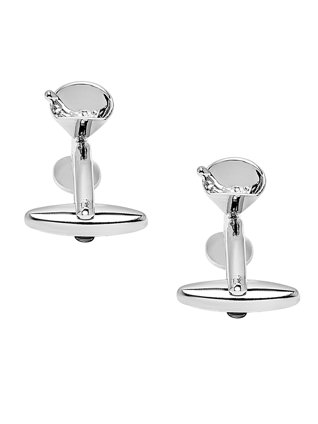 Elegant Fancy and Designer Silver Plated Love Cocktail Glass Design Cufflinks For Men (SJ_7168)