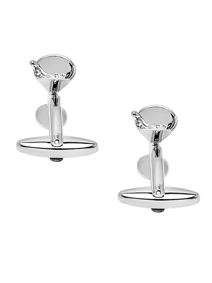 Elegant Fancy and Designer Silver Plated Love Cocktail Glass Design Cufflinks For Men (SJ_7168)