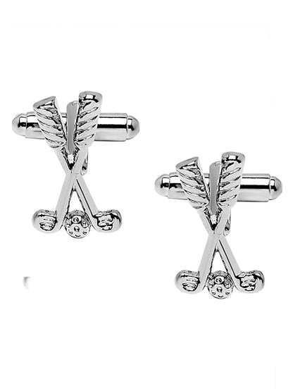 Elegant Fancy and Designer Silver Plated Golf Club Design Cufflinks For Men (SJ_7169)